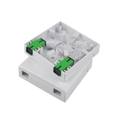 China FTTH FTTH Mini Terminal Box 2Ports 86type Faceplate Outlet Box Outdoor Wall Mounted Desktop Box for sale