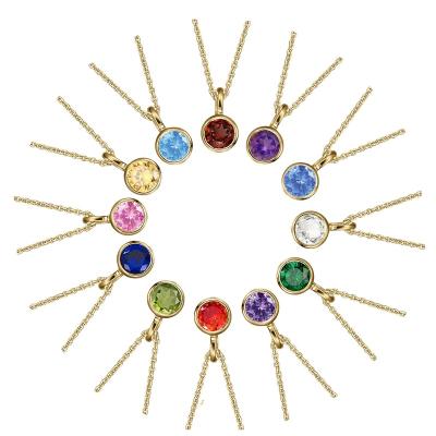 China 2023 TRENDY New Design Gold Plated 925 Sterling Silver 12 Constellation Birthstone Charms Jewelry Necklace for sale