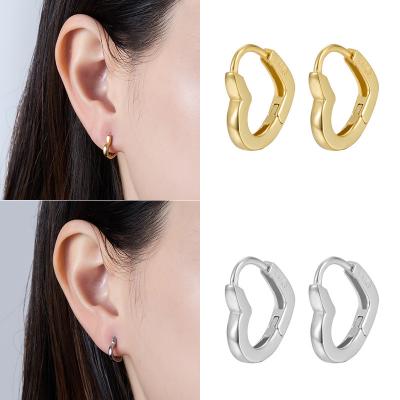 China Fashion TRENDY minimalist love circle hollow geometric earrings 18k gold plated heart shape earrings women for sale