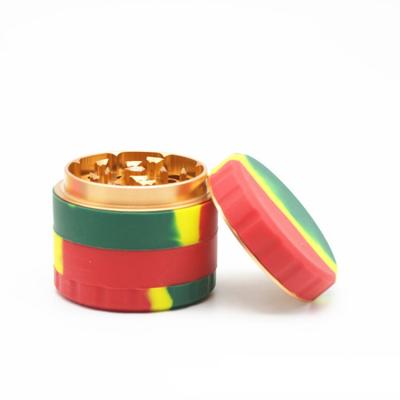 China Tobacco Herb New Aluminum Alloy Tobacco Accessories Grinding Grinder Smoking Colorful Rubber Weed for sale