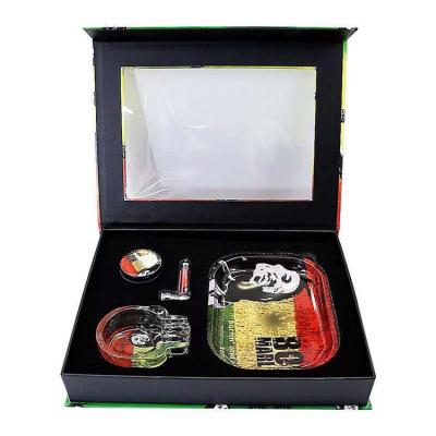 China Herb Filler Cone Maker 2022 New Roll Trays Set Grinder And Roll Tray Smoking Stash Box Metal Kit for sale