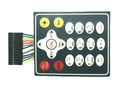 China Matriz 4 * 4 diseño de teclado de membrana de PCB material PET con cables en venta