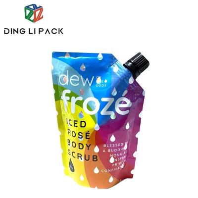 China BIODEGRADABLE Hologram Spout Pouch Cosmetic Plastic Bag For Liquid Printing Fully Waterproof for sale