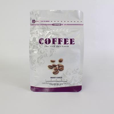 China Custom Moisture Proof Printing One Way Valve Foil Laminated Flat Bottom Coffee Bean Bags for sale