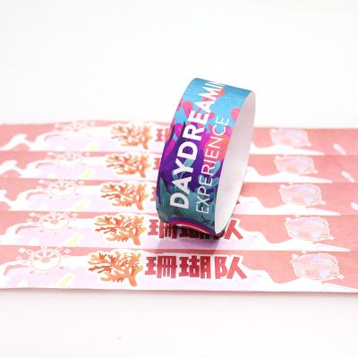 China Waterproof Non-irritating Material Tyvek Paper Wristbands Wedding Wristband Shape Event Custom Wristbands for sale