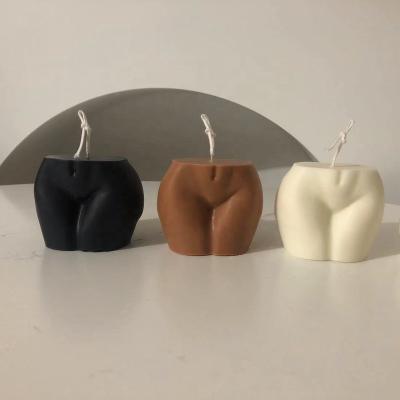 China Birthdays Art Bottom Shape Candle Body Butt Soy Wax Candle for Home Decoration for sale