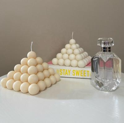 China Custom Luxury Soy Wax Birthdays Art Pyramid Bubble Candle For Home Decoration for sale