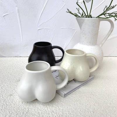 China Cute Butt Shape Mug Coffee Milk Mug Bottom Ceramic HANDLE for sale