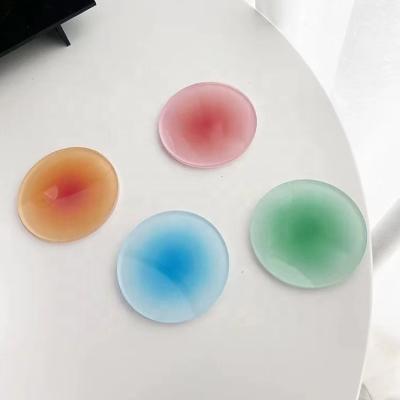 China Thermal Insulation Acrylic Round Gradient Sunset Coaster INS Shooting Props Coaster Nordic for sale