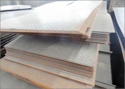 China Anti Slip Diamond Plated Steel Sheets , Embossed Checkered Decorative Metal Floor Plate for sale