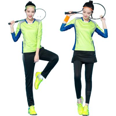 China Other Quick-drying badminton suit autumn and winter clothing long sleeve breathable pants cropped culottes suit sports tennis suit for sale