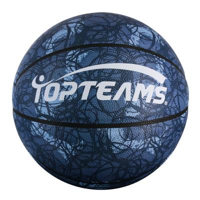 China Foot basket row sports 7No. Gift Adult Wear-resistant Blue Ball Basketball Soft Leather Feel 5No. Wholesale Kids Primary School Basketball for sale