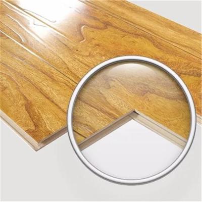 China 11MM Parquet HDF Laminated Floorings / V-Groove Building Material High Emboss Wood HDF Laminate Waxed Flooring With Waterproof 199x1218mm for sale