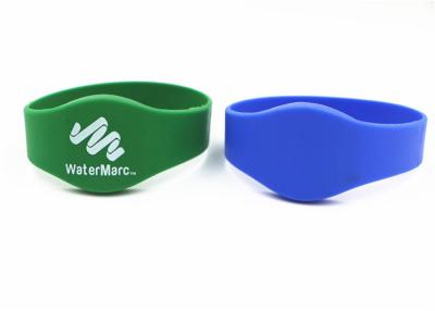 China Logo Printing Writable RFID Silicone Wristband For Access Control System for sale