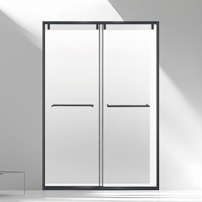 China 304 Stainless Steel Bathroom Glass Door Partition With Double Sliding Door for sale