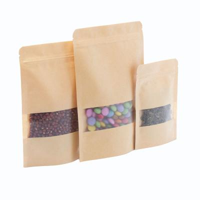 China Disposable Stand Up Pouch Brown Paper Aluminum Foil Zipper Snack Bag Kraft Paper Bags With Custom for sale