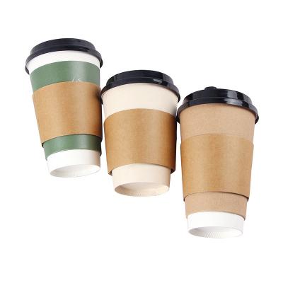 China Biodegradable Recycled Brown Paper Cup Holder Coffee Cup Holder Kraft Paper Cup Sleeve for sale