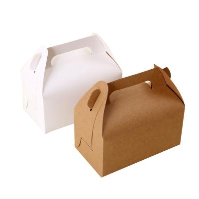 China Custom Recycled Materials Cake Box Egg Yolk Pastry Cookie Box Large Portable Packaging Box With Handle for sale