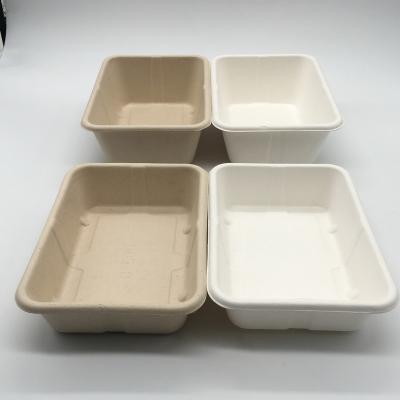 China Disposable greaseproof baggasse paper box take away food paper bowl container with custom printed for sale