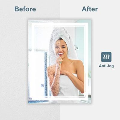 China Hotel Room Waterproof Decorative Mirrors Luminous Frameless Rectangular Bathroom Led Smart Mirror With Anti-fog Device for sale