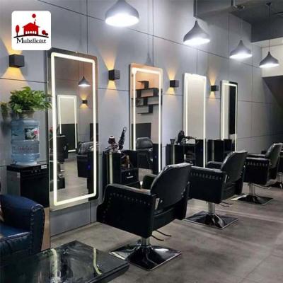 China Beauty hair salon furniture equipment mirror light station styling mirror haridresser salon led station mirrors with led light for sale