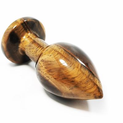 China Wholesale Natural Stone China Tiger Eye Anal Plug, Female Sex Aid Fashion Toys for sale