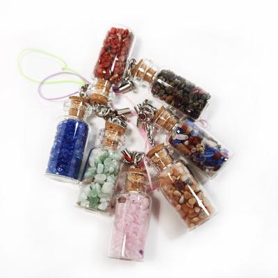 China China Wholesale Natural Quartz Crystal Bottle Therapy Chakra Pendant, Key Chain Crafts for sale