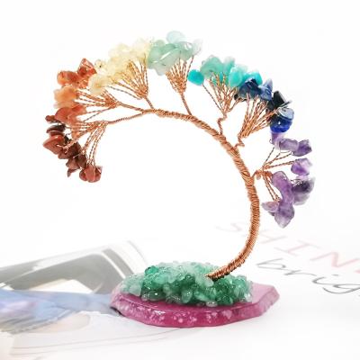 China China Wholesale Beautiful Natural Crystal Stone Tree Fortune Chakra Crystal Crafts for sale