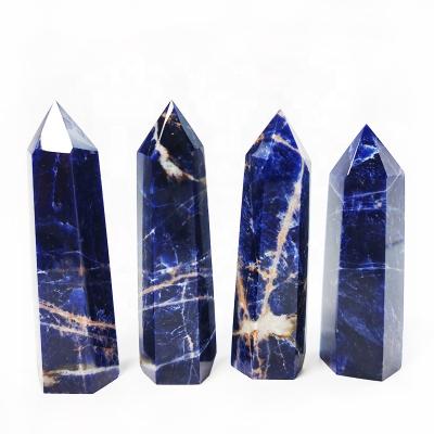 China China Wholesale Custom Natural Blue Stone Crystal Healing Crystal Column for sale