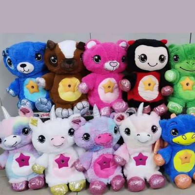 China Wholesale Babies Lightweight Calming Unicorn Bear Projection Plush Toys Animal For Kids Christmas Night Light Sleep Stuffed Santa Dolls for sale