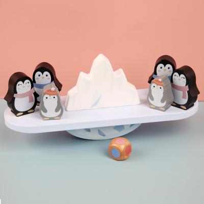 China Balance Toys Montessori Children's Wooden Balance Toy Equilibrium Game for Kids Educational Toy Penguin Wood Cute Animal Toy Box for sale