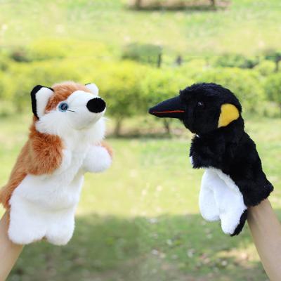 China Lightweight Cheap Cute Fox Hand Puppet Cradle Stuffed Plush Doll Toys For Baby Telling Story Kids Softly Recall Interactive Educational Plushies for sale