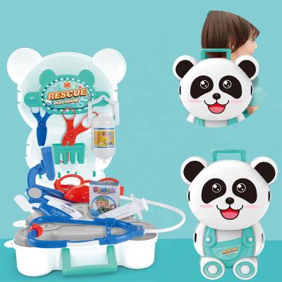 China Early Educational Colors Kids Backpack Luminous Animals House Pretend Kitchen Kit Toy Preschool Pretend Toy Doctor Medical Make Up Role Play for sale