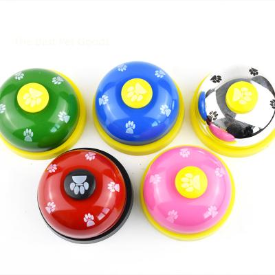 China Stored Voice Dog Paw Print Training Device Educational Cat Bell Ringer Iron Pet Responder Bell Driver for sale