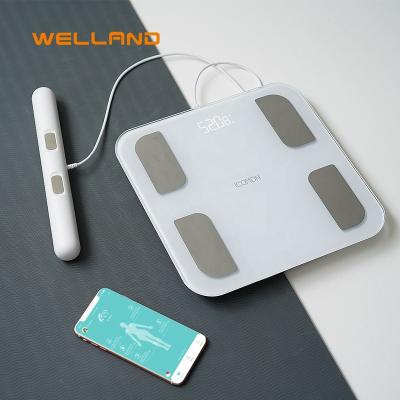 China Intelligente Bascula Balanza Large Capacity Professional Body Fat Analyzer 8 Electrodes Smart Body Fat Scale Bodi Scale for sale