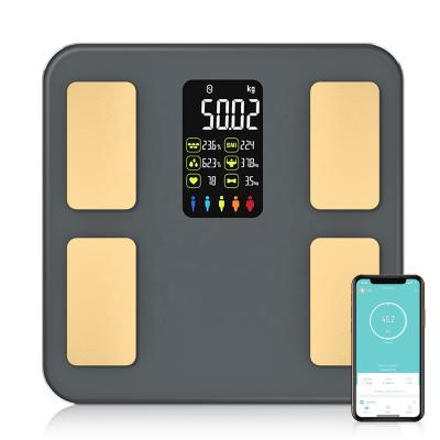 China Welland Body Bioimpedance Smart Scale Large Capacity Glass Body Fat Electronic Personal Composition Analyzer for sale