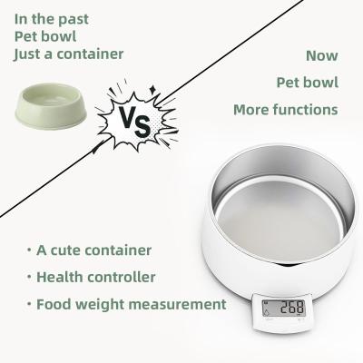 China With Accurate Scale Tray Pet Feeder Removeable SUS304 Bowl Pet Food Scale With Logo for sale