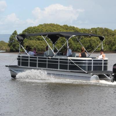 China Sea - River - Lake Allsea 19ft Welded 5.8m Welded Pontoon Tube Water Entertainment Pontoon Boat Hot Selling Aluminum Boat - Ocean With Hydraulic Steering for sale