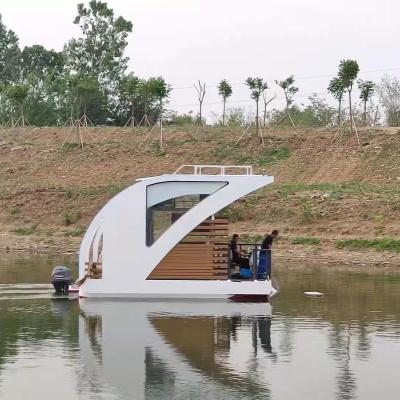 China 2022 new entertainment design ce certification standard 6m lake&river party family time aluminum happy houseboat welded 21ft for sale