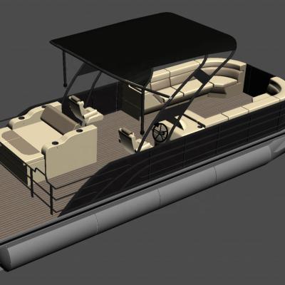 China Sea - River - Lake - Ocean North America Approved 25ft 7.6m New Design Welded Double Float Tube Outdoor Aluminum Pontoon Boat For Recreation for sale