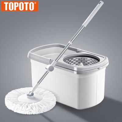 China TOPOTO Viable Trapeador Mops Smart Floor Microfiber Spin Bucket 360 Mopping Mop for sale