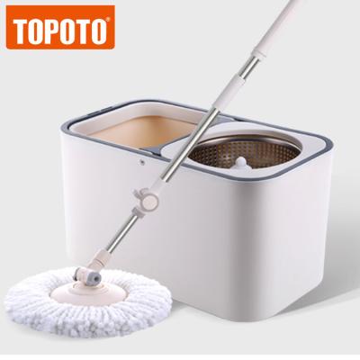 China TOPOTO Floor Sweeper 360 Household Mopping Easy Use Magic Wet And Dry Spinning Fregona Home Sustainable Spinning Mop for sale