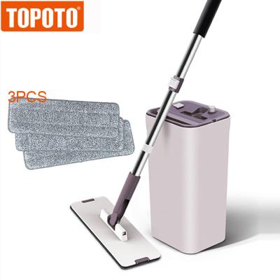 China TOPOTO Home Durable Easy Use Hand Free Self Washed Plus Bucket 360 Fregona Floor Squeeze Magic Clean Flat Mop for sale