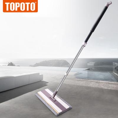 China TOPOTO Easy Use And Stored Hand-washable Flat Mop Floor Cleaning Mop for sale