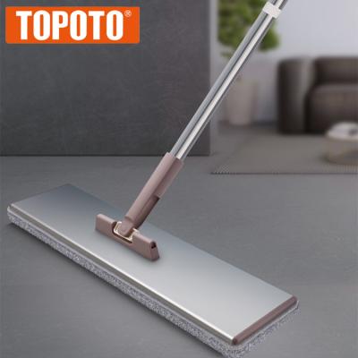 China TOPOTO Stainless Steel Squeeze Broom Super Long Lasting Flat Magic Cleaning Wipes Flat Dust Mop for sale