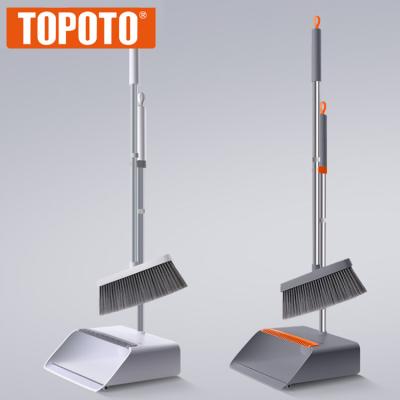 China Wholesale Windproof TOPOTO Escoba Dustpan Standing Broom and Dustpan Set Broom with Handle and Dustpan Set for sale