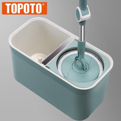 China TOPOTO 2022 High Quality Easy Magic Wet & Dry Floor Sustainable Rotating Magic Mop 360 Spinning Cleaning Bucket for sale