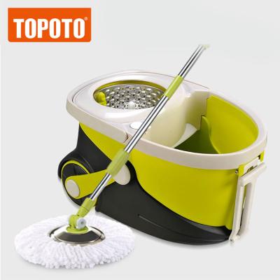 China TOPOTO China Viable Screw Magic Mop White Card Washing Lazy Mop Cleaner Microfiber Magic Mop for sale