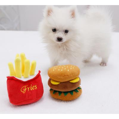 China Durable And High Quality Dog Food Hamburger Sandwich French Fries Pet Toys for sale