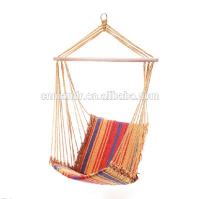 China Wholesale High Quality Colorful Lightweight Cotton Garden Goods Outdoor Hammock Swing Hanging Chair Without or With Cushion for sale